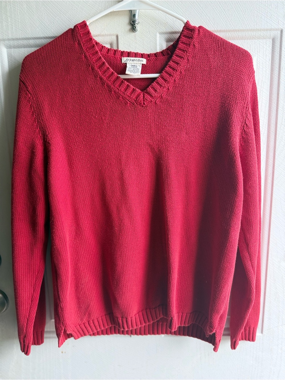 St. John's Bay Women's V-Neck Sweater - Crimson Red